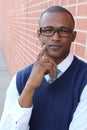 Thoughtful African businessman portrait