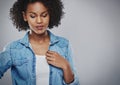 Thoughtful attractive young African American woman