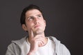 Thoughtful attractive young man - portrait Royalty Free Stock Photo