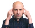 Thoughtful bald man thinking Royalty Free Stock Photo