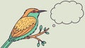 Thoughtful Bird with Speech Bubble, Idea Generation Concept, vector design Generative AI Royalty Free Stock Photo