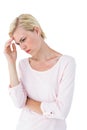 Thoughtful blonde woman Royalty Free Stock Photo