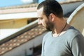 Thoughtful boy illuminated by the sun Royalty Free Stock Photo