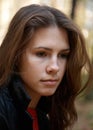 Thoughtful brunette girl Royalty Free Stock Photo