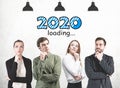 Thoughtful business team, 2020 loading Royalty Free Stock Photo