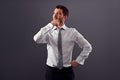 Thoughtful businessman in white shirt