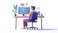 Thoughtful Coder Developing Programming Code Technologies And Websites On A Desktop Pc At An Office Royalty Free Stock Photo