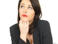 Thoughtful Conerned Young Business Woman Royalty Free Stock Photo