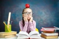 Thoughtful Elementary School Girl Study Photo