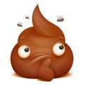 Thoughtful emoji poo cartoon character icon