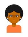 Thoughtful facial expression of black girl avatar