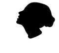 Thoughtful female profile silhouette