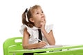 Thoughtful girl in school Royalty Free Stock Photo