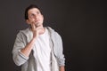 Thoughtful handsome young man - dreamy Royalty Free Stock Photo