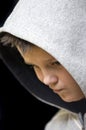 Thoughtful hooded teenage boy Royalty Free Stock Photo