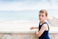 Thoughtful little boy on summer vacations Royalty Free Stock Photo