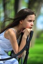 Thoughtful little girl. Royalty Free Stock Photo