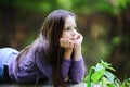 Thoughtful little girl. Royalty Free Stock Photo