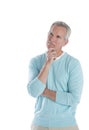 Thoughtful Man With Hand On Chin Looking Away Royalty Free Stock Photo