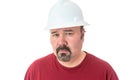 Thoughtful man wearing a hardhat Royalty Free Stock Photo