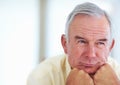 Thoughtful mature man. Thoughtful mature man looking away in deep thought. Royalty Free Stock Photo