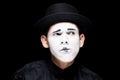 thoughtful mime with makeup isolated Royalty Free Stock Photo