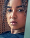 Thoughtful Mixed Race African American Girl Teenager Royalty Free Stock Photo