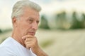 Thoughtful senior man Royalty Free Stock Photo