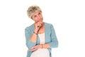 Thoughtful senior older woman Royalty Free Stock Photo