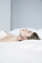 Thoughtful Of Sensuous Woman In Bed Royalty Free Stock Photo