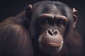 Thoughtful thinking Chimp ape primate portrait not monkey chimpanzee Royalty Free Stock Photo
