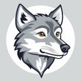 A thoughtful wolf, thinking about something, vector graphics