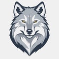 A thoughtful wolf, thinking about something, vector graphics