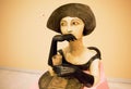 Thoughtful woman drinking wine - Sculpture by famous artist Otto Gutfreund