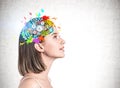 Thoughtful young woman brain storming Royalty Free Stock Photo