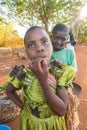 Thoughtfull African child with friend