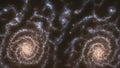 A Thoughtfully Introspective Image Of Two Spiral Galaxy Like Objects AI Generative