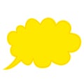 Thoughts Bubble Pop Art Comics Style. Yellow Color Vector Template