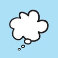 Thoughts Bubble Vector Idea Template Icon . Blue Background