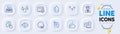 Thoughts, Calendar and No alcohol line icons for web app. Pictogram icon. Vector