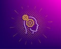 Thoughts line icon. Teamwork sign. Core value. Vector