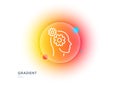 Thoughts line icon. Teamwork sign. Core value. Gradient blur button. Vector