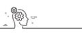 Thoughts line icon. Teamwork sign. Core value. Minimal line pattern banner. Vector