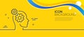 Thoughts line icon. Teamwork sign. Core value. Minimal line yellow banner. Vector