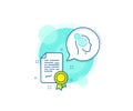 Thoughts line icon. Teamwork sign. Core value. Vector