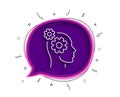 Thoughts line icon. Teamwork sign. Core value. Vector