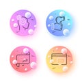 Thoughts, Target path and Electronic thermometer minimal line icons. For web application, printing. Vector