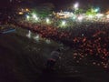 Thousand of devotees release lamp to sea during floating chariot festival