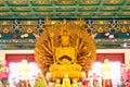 Thousand hands wooden Buddha in Chinese temple