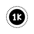 Black solid icon for Thousand, count and label